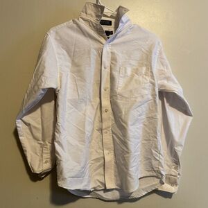 Dockers Men's‎ White Dress Shirt Christmas Cotton Long Sleeve Classic Holiday